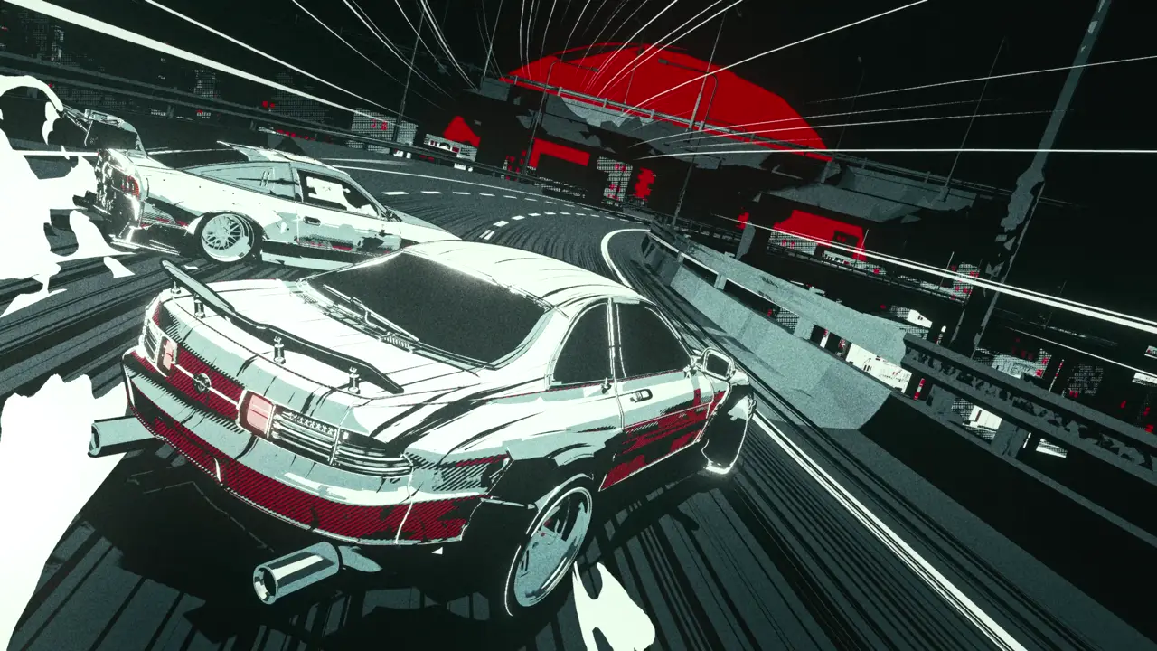 Banner ALP Drifters com latas sobre o carro